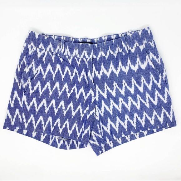 J. Crew Pants - J. Crew High Waist Blue and White Chevron Shorts